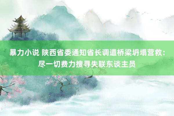 暴力小说 陕西省委通知省长调遣桥梁坍塌营救：尽一切费力搜寻失联东谈主员